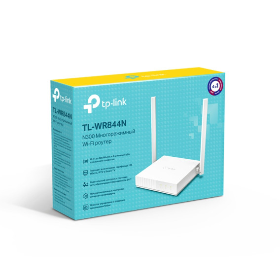 Маршрутизатор TP-Link TL-WR844N 4xLAN Wi-Fi 802.11 b/g/n, 300 Мбит/с, 2 антенны