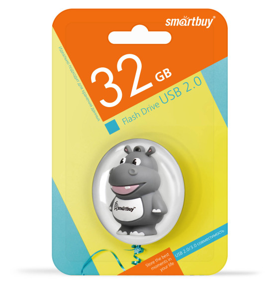 Флэш-диск SmartBuy 32GB USB 2.0 Гиппопотам