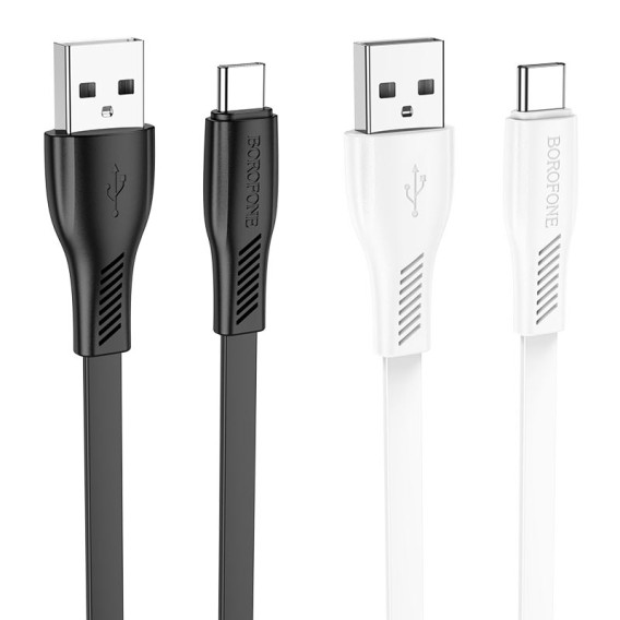 Кабель USB - Type-C 1м Borofone BX85  3А/18W, ПВХ, плоский