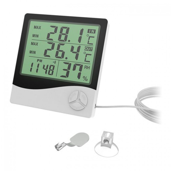 Погодная станция Ritmix CAT-230 (время, темп., внеш.дат.темп., каб.1,5м) чер-бел