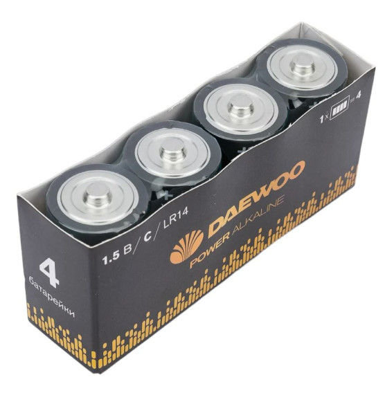 Батарейка Daewoo LR14 Power Alkaline Pack-4/12/144