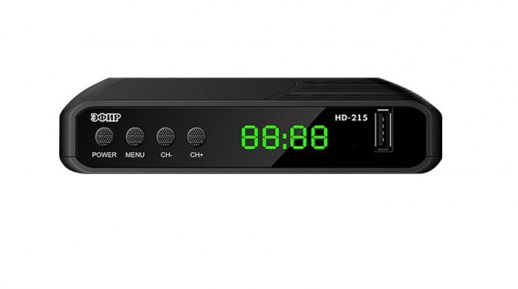 РЕСИВЕР ЦИФРОВОЙ DVB-T2/C HD Эфир HD-215 пластик, дисплей