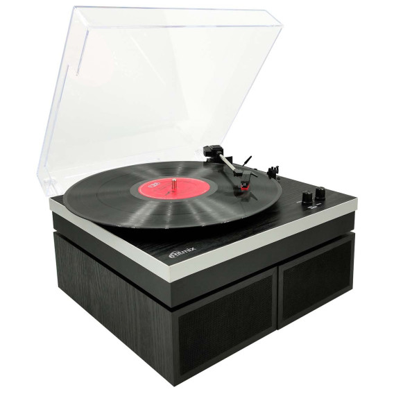 Виниловый проигрыватель Ritmix LP-380B Black wood, 2 колонки, Bluetooth