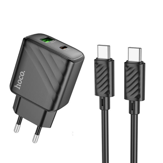 Адаптер сетевой с кабелем Type-C - lightning PD30W + USB QC3.0 Hoco CS23A