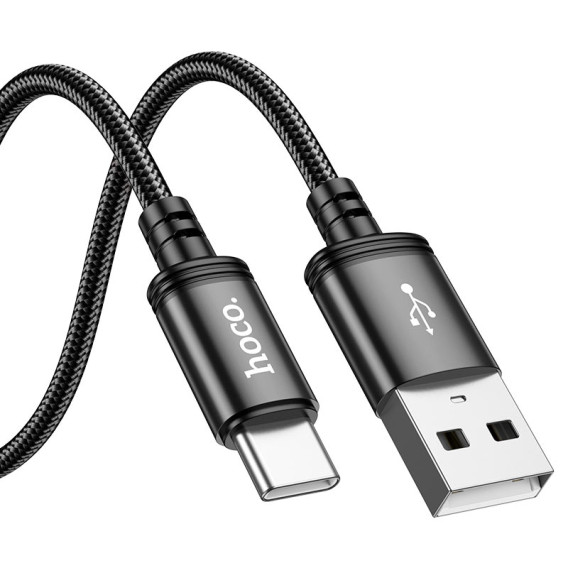 Кабель USB - Type-C 3м Hoco X91  3А/18W, ткань, черный