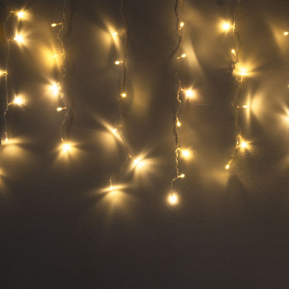 Гирлянда "Бахрома" 120 светод., теплый белый, 3х0,7м, проз.шнур Funray