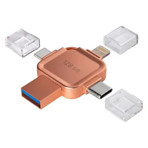 Флэш-диск SmartBuy 128GB USB 3.0/3.1 MC15А MetalQuadApricot(Light+micro+T-C