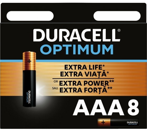 Батарейка Duracell LR03 Optimum BL 8/64