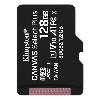 Карта памяти microSDHC Kingston 128Gb Class10 CanvasPlus A1(100Mb/) б/адап