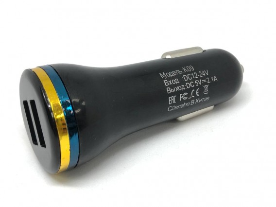 Адаптер автомобильный 2*USB 2.1A KO-09 удлин.