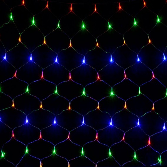 Гирлянда - сетка 320 LED разноцв., 3х2м прозр. шнур