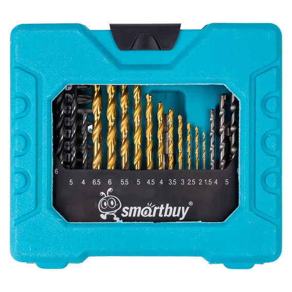 Набор сверл и бит 31 пред., по стали, древесине, бетону, CR-V сталь, кейс, Smartbuy SBT-SDM-31P1