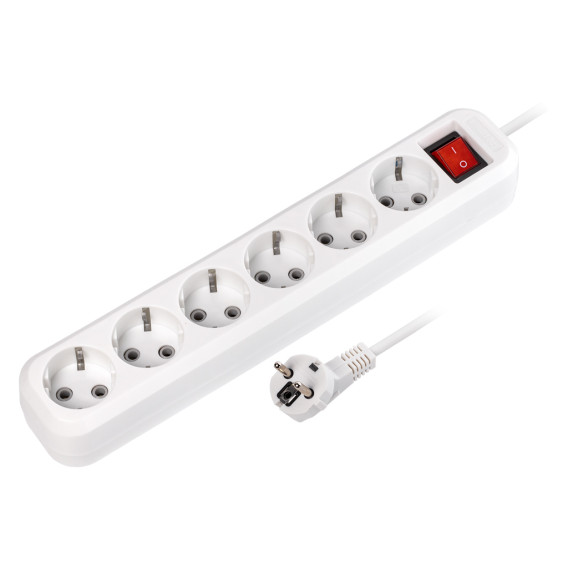 Удлинитель Smartbuy (6 роз., 5м, выключ., заземл., 16А) SBE-16-6-05-ZS