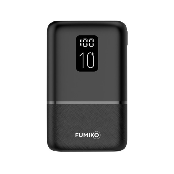 Внешний аккумулятор 10000mAh Fumiko PB09 (in - T,M/out - 2U,T) дисплей, черный