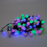 Гирлянда "Нить. Шарики" 100LED, матовые, мульти 7цв., 10м, чер.шнур Funray
