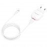 Адаптер сетевой с кабелем USB - microUSB 2.1A Borofone BA49A