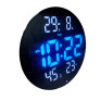 Часы настенные электронные JH2560 син., D=25см (дата,темп,влаж,нед,220V+2032)