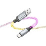 Кабель USB - Type-C 1м Hoco U112  3А/18W, ПВХ, светящийся