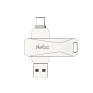 Флэш-диск Netac 32GB USB 3.0 U782С Dual (USB 3.0/3.1+TypeC) серебристый