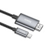 Кабель HDМI - Type-C (шт/шт) 2м, 4К, 30 Гц Hoco UA27, серый металл