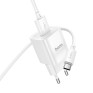 Адаптер сетевой с кабелем USB - Type-C 3A/18W Hoco C145A, белый