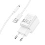 Адаптер сетевой с кабелем USB - Type-C 3A/18W Hoco C145A, белый