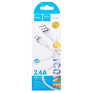 Кабель USB - lightning 1м Hoco X109  2,4А/12W, силикон, белый