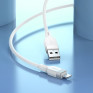 Кабель USB - lightning 1м Hoco X109  2,4А/12W, силикон, белый