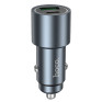 Адаптер автомобильный USB + Type-C 3А QC3.0 18W + PD30W Hoco Z60 серый металл