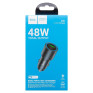 Адаптер автомобильный USB + Type-C 3А QC3.0 18W + PD30W Hoco Z60 серый металл
