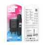 Адаптер сетевой с кабелем USB - Type-C 2.4A/12W Hoco C134A, черный