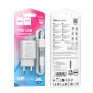 Адаптер сетевой с кабелем USB - Type-C 2.4A/12W Hoco C134A, белый