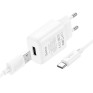 Адаптер сетевой с кабелем USB - Type-C 2.4A/12W Hoco C134A, белый