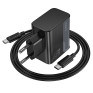 Адаптер сетевой с кабелем Type-C - Type-C PD45W + USB QC3.0 Hoco CS74A