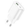 Адаптер сетевой Type-C + USB PD20W / QC3.0 Hoco C109A, белый