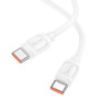 Кабель Type-C - Type-C 1м Hoco X115  5А PD240W, ПВХ, белый