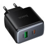 Адаптер сетевой Type-C + USB PD45W / QC3.0 Hoco C158A, черный