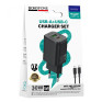 Адаптер сетевой с кабелем Type-C - Type-C PD30W + USB QC3.0 Borofone BAS85A, черный