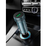 Адаптер автомобильный USB 3A QC3.0 Hoco Z49A серый металл