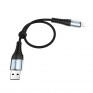 Кабель USB- lightning Hoco X38 25см 2,4A ткань