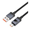 Кабель USB - Type-C Hoco X118 1м 5А 100W нейлон (отображ.мощ.заряд.)
