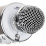 Микрофон со встр.колонкой для караоке (microSD, Bluetooth) WS-858/C-335 серебро