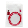 Кабель USB - Type-C 1м 2А/10W, ПВХ светящийся (синий/зеленый/красный/белый)