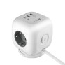 Удлинитель JazzWay EC-03U-150-wh куб (3 роз,3USB(2A+1C) 1,5м, выключ, заземл,16А, до 4000Вт) белый