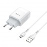 Адаптер сетевой с кабелем USB - microUSB 2.4A Hoco C73A