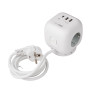 Удлинитель JazzWay EC-03U-150-wh куб (3 роз,3USB(2A+1C) 1,5м, выключ, заземл,16А, до 4000Вт) белый