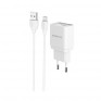 Адаптер сетевой с кабелем USB - microUSB 1A Borofone BA19A