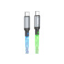 Кабель USB - Type-C 1м Hoco U112  3А/18W, ПВХ, светящийся