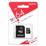 Карта памяти microSDHC SmartBuy 64Gb Class 10 UHS-l с адаптером (SDXC)