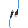 Кабель USB - lightning 1м Hoco X21 Plus  2,4А/12W, силикон, черно-белый